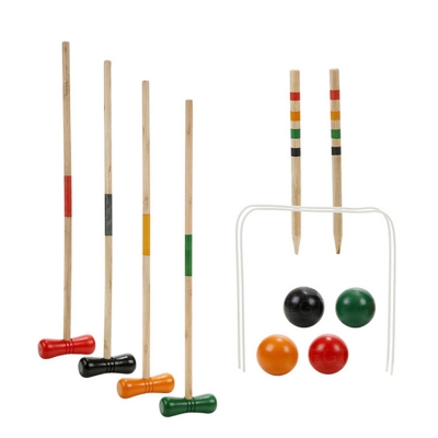 Premium Croquet Set with Wooden Mallets for Adults & Kids