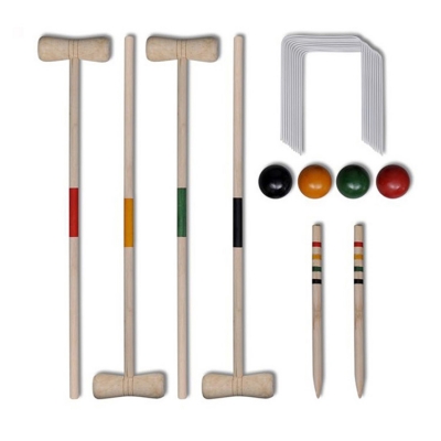 4-Player Wooden Croquet set with Carrying Bag