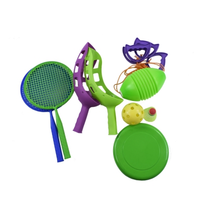 Outdoor Plastic Badminton Racket Catch Ball Flying Disc Beach Sports Toys Set