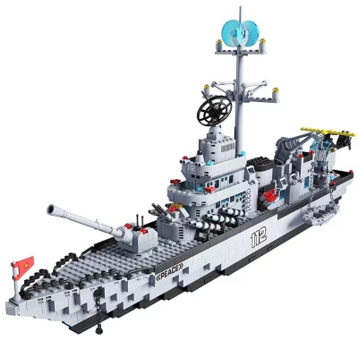 Navy Destroyer Building Block Set Warship Building kit 6 in 1 Battleship Building Set