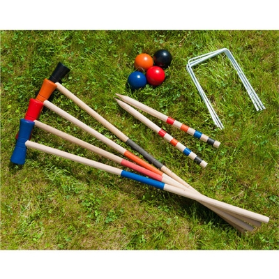 Mini 4-Player Wood Croquet Mallet Set