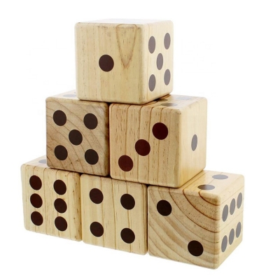 Giant Wooden Dice Playing Game Set with Varnished for Kid Toys and Party