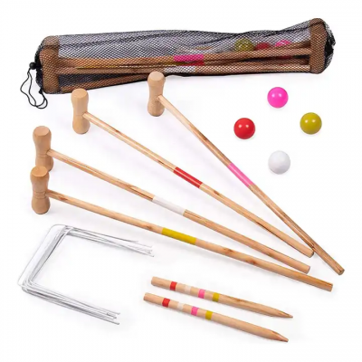 4-Players Croquet Lawn Game Set
