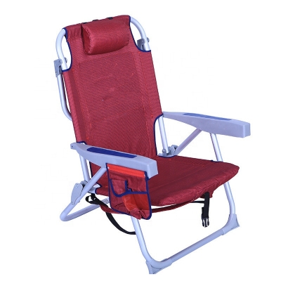 Outdoor Folding Armrest Beach Chair Portable 