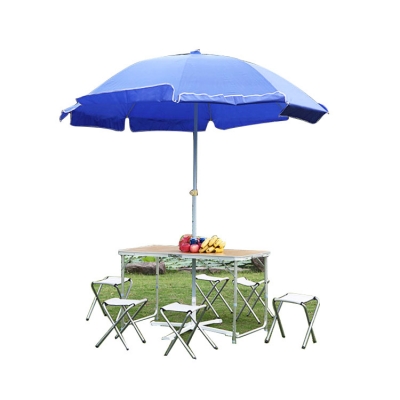 Mesa de picnic portátil plegable ligera al aire libre ajustable con paraguas