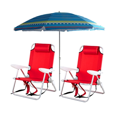 Beach Chair Umbrella Set 