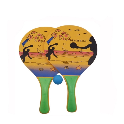 Wooden Beach Racquet Tennis Paddle Game Set 