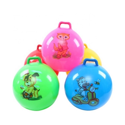Colorful PVC Inflatable High Bouncing Massage Fitness Ball with Square Handle
