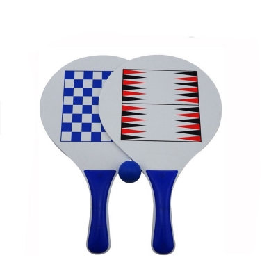 Multifuncional divertido Paddle Wooden Beach Tennis Racket con Ajedrez
