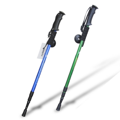 Outdoor Aluminum Adjustable Folding Flexible Climbing Hiking Pole Walking Stick and Cane 