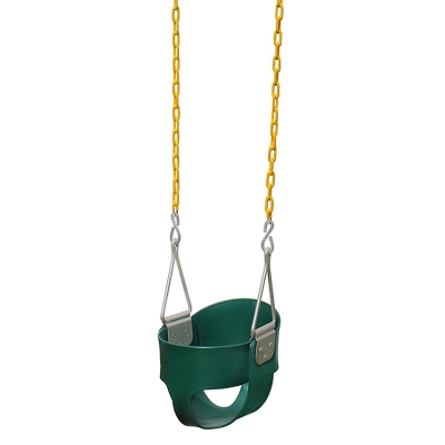 Heavy-Duty High Back Full Bucket Toddler Swing Seat with Coated Swing Chains 
