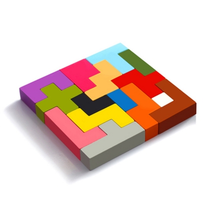Square Block Tetris Wooden Puzzle Game Toy