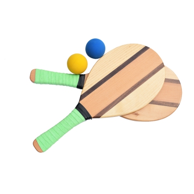 Recreational Frescobol Solid Wood Beach Racquet Ball Set 