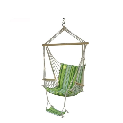 Hot Selling Portable Canvas Hammock Swing Chair with footrest 