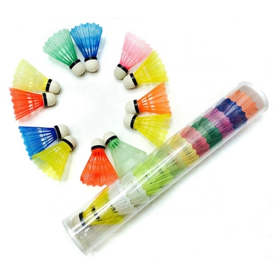 12Pcs Plastic Colorful Badminton Shuttlecocks