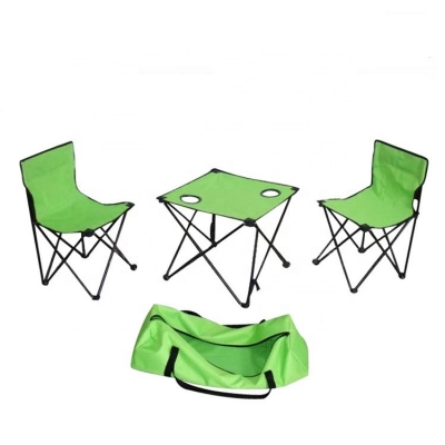 Kids Camping Chair Table Set with Cup Holder and Carry Bag 