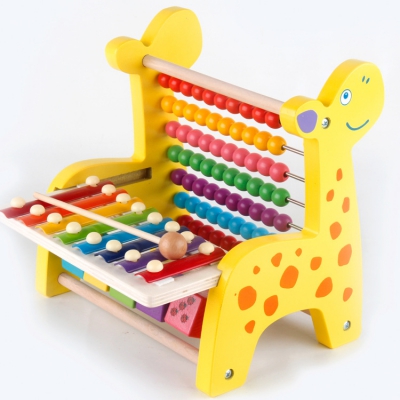 Wooden multi-functional deer knocking on the piano beading calculation frame 