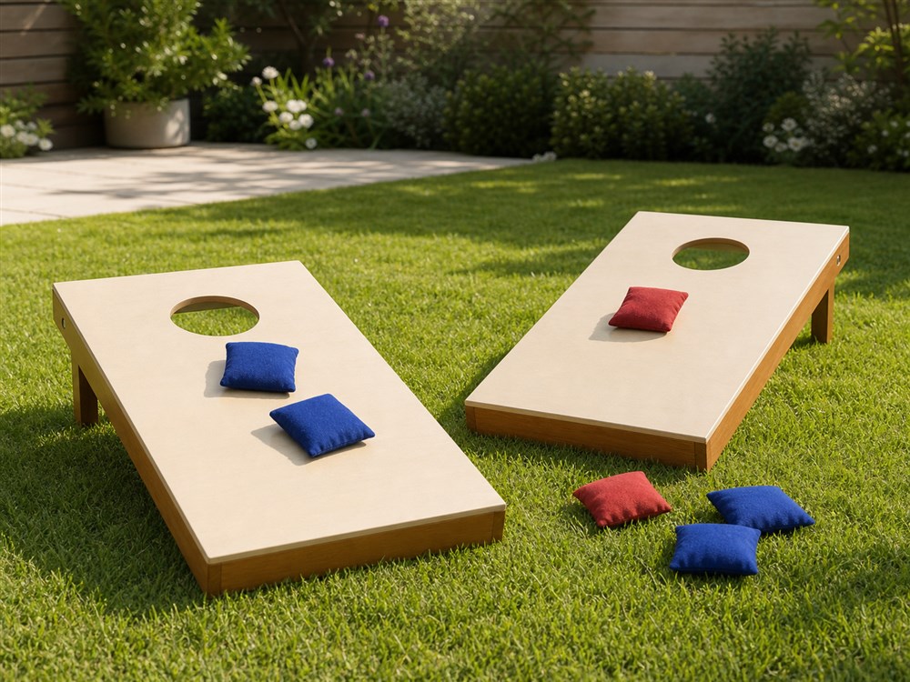 Wooden cornhole board set with bean bags for wholesale and OEM buyers