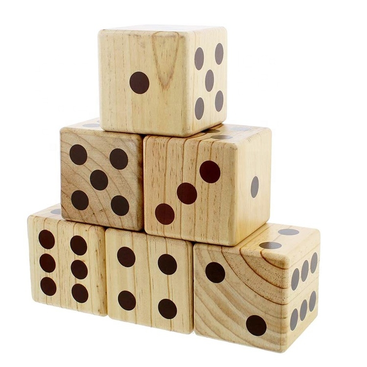 Giant Wooden Dice Dominoes Playing Game Set with Varnished for Kid Toys ...