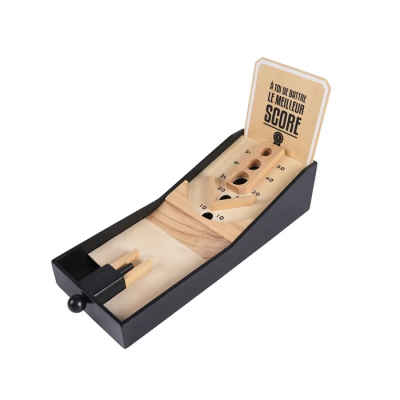 Wooden Interactive Ejection Ball Toy Classic Wooden Toys Table Game Tabletop Roller Skill Ball Games For Kids