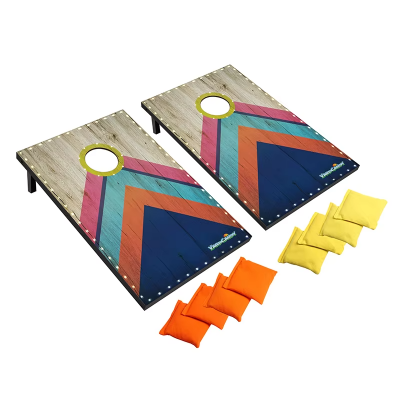 Outdoor Cornhole Board Bean Bag Toss Game Set For Kids And Adults With Light