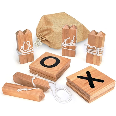 Premium Outdoor Activity Wooden Tic Tac Toe Wooden Board Games Toy