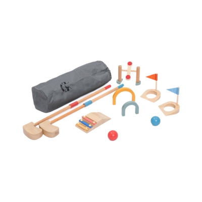 Custom wooden croquet set large carrying bag garden outdoor lawn party croquet mallet