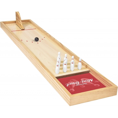 Mini Wooden Tabletop Bowling Game Set for Kids and Adults