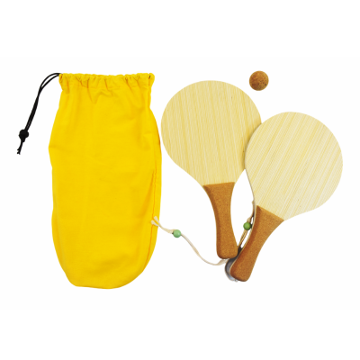  Wooden Beach Racket with1 Ball 2 Paddle for Sports Relax Play Game