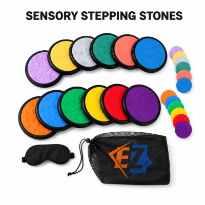 12pcs Sensory Stepping Stones Tactile Discs 27cm Balance Training Set for Kids Kindergarten Therapy OEM
