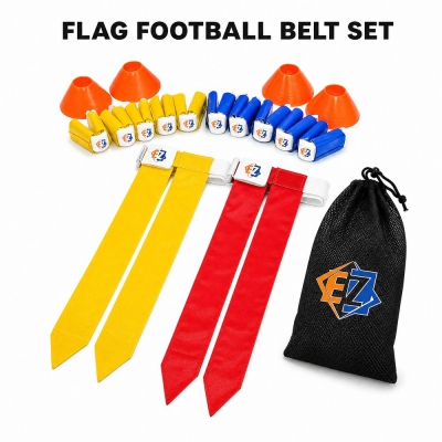 Flag Football Belt Set 2 Belts with 10 Cones Adjustable Flag Belt for Kids Training Game OEM Wholesale