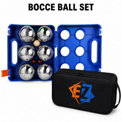 Bocce Ball Set 6 Steel Boules 72mm with Jack and Carry Case for Lawn Beach Family Game OEM Wholesale
